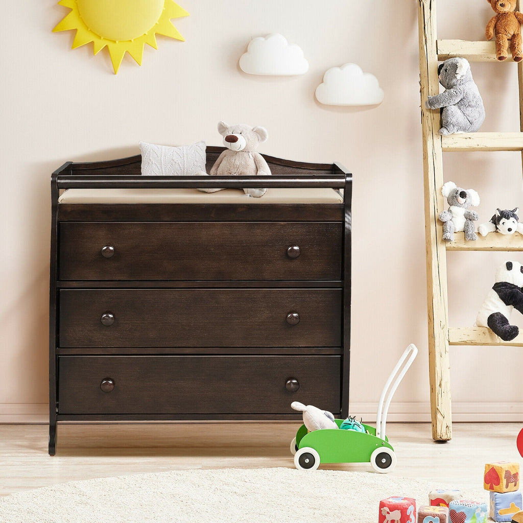 Baby Changing Table Infant Diaper with 3 Drawers and Safety Belt