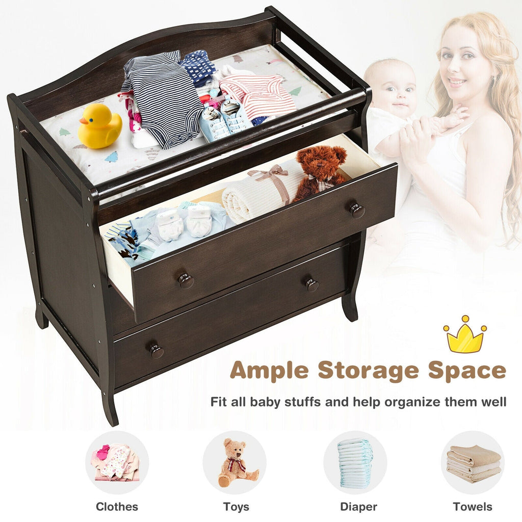 Baby Changing Table Infant Diaper with 3 Drawers and Safety Belt