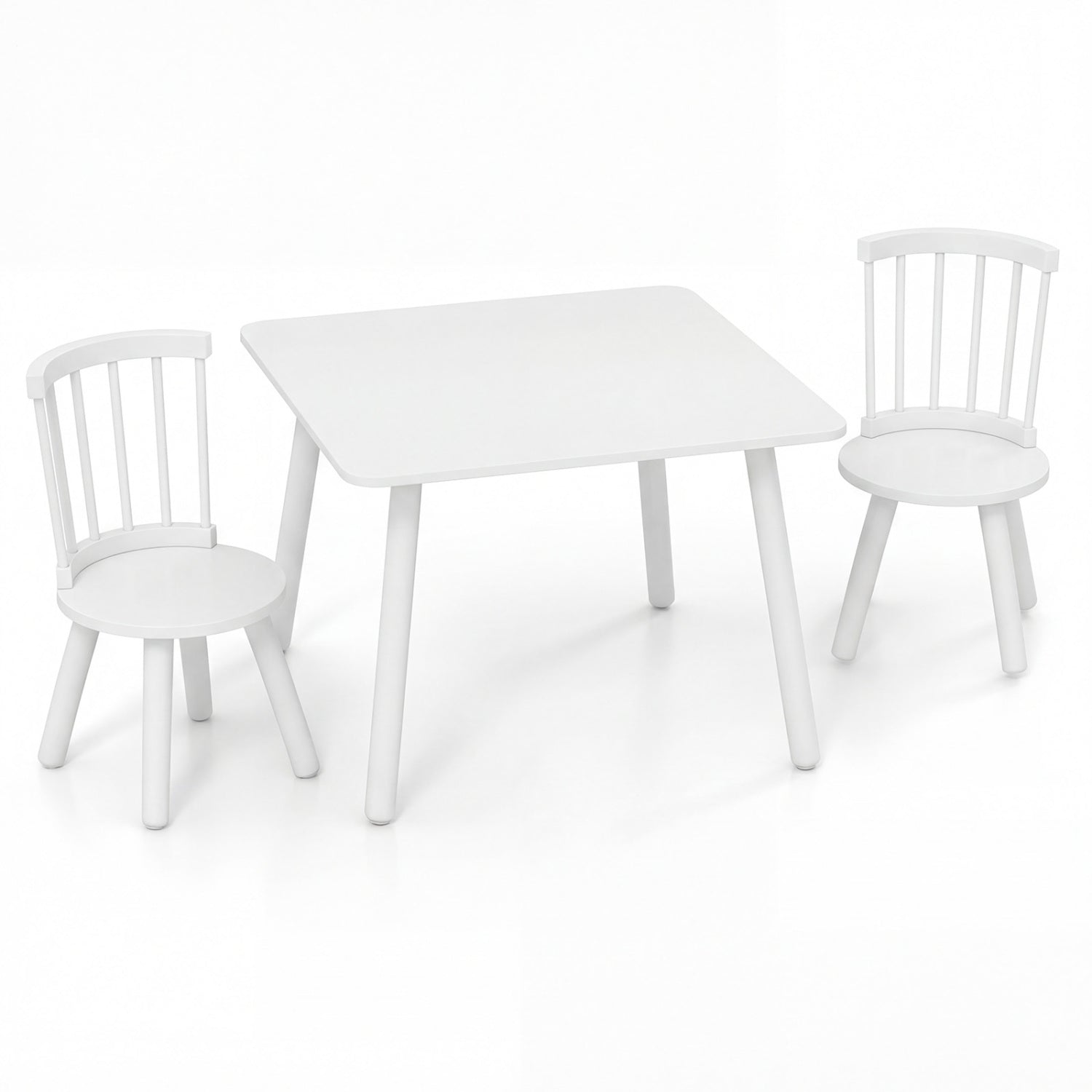 3-Piece Kids Wooden Table & Chairs Set