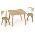 Kids Wooden Table and Chairs Set 3-Piece Toddler Furniture with Pine Wood Frame