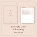 Return-to-Work Pumping Planner from Latched SHOP — a 28-page printable and fillable PDF with pump logs and a milk stash calculator