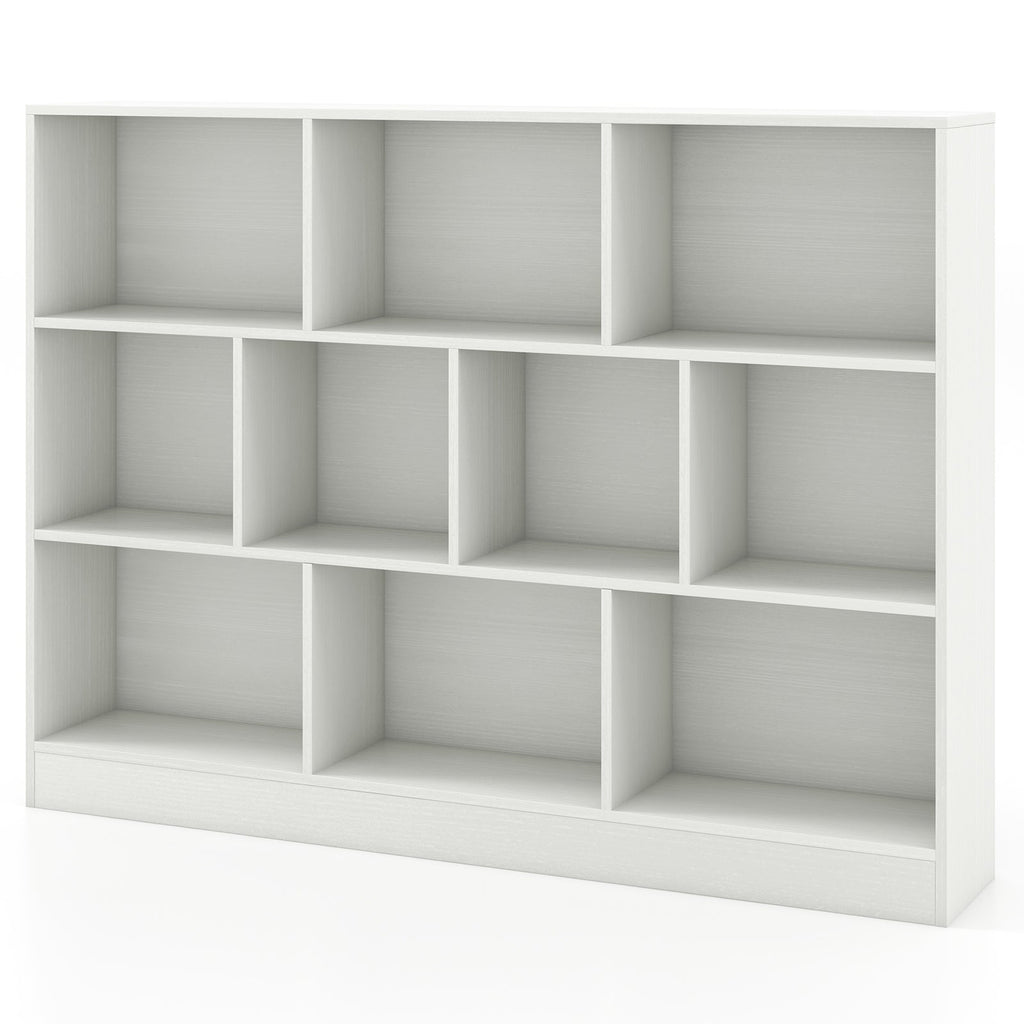41 inches Wooden Toy Storage Organizer with 10 Cubes for Classroom Daycare Nursery Kindergarten