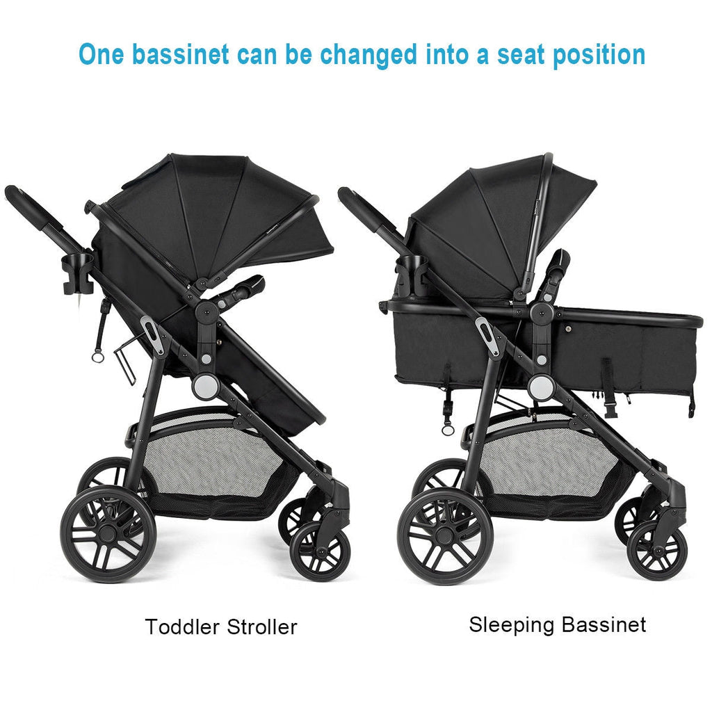 2-in-1 Foldable Pushchair Newborn Infant Baby Stroller