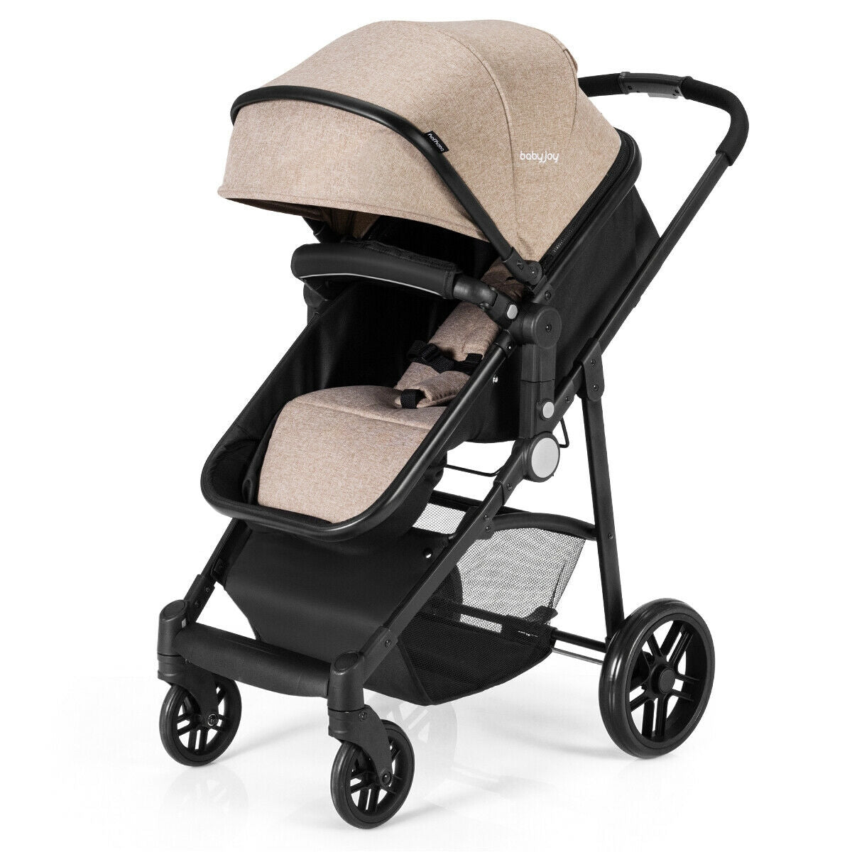 2-in-1 Foldable Pushchair Newborn Infant Baby Stroller